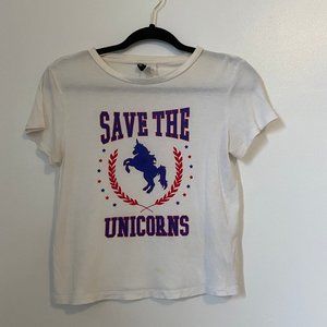 Save the Unicorns Cropped Tee